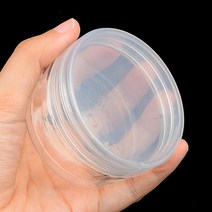 투명 플라스틱 납작이 용기 보관통 원통 케이스, 7cm - 300ml