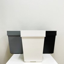 루아데코 사각 화분 받침포함 화분 가벼운 화분 중형화분 심플사각, 블랙