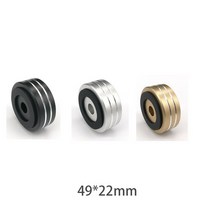 스피커스탠드 받침대 거치대 오디오랙4Pcs 다양 한 크기 솔리드 CNC HIFI 오디오 스피커 스파이크 프리 앰, 은, 49-22mm