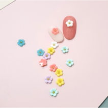 앵두꽃 네일아트 파츠 6컬러 (5개입) 셀프젤네일재료, 민트