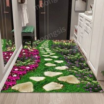 뭉시크 정원러그 방수 매트 3D 입체 착시 PVC 180cm 대형