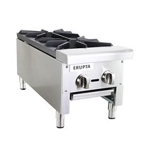 ERUPTA 12 Commercial Hot Plate Natural/Propane Gas Cook Stove Range with 2 Burners BTU 56 000 Restau