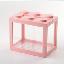 미니 대형 어항 베타 DIY 레고 마리모 12x8x10.5cm, 1레고어항대형-핑크