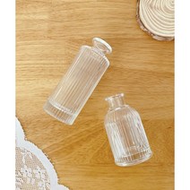 미니 줄무늬 유리 화병 세로 줄무늬 예쁜 이쁜 꽃병 인테리어 한송이 북유럽