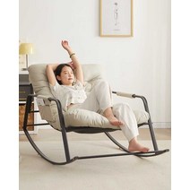 안락 의자 발코니 침실 리클라이너 흔들 스윙 체어, 피부친화 기술천)오렌지(하이)