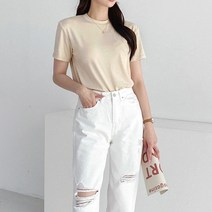 비비드글램 여성 소프트 반팔 티셔츠 5color / 레이온 레이어드 이너티 라운드 베이직 T