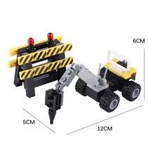 소형트렉터 MOC 시티 엔지니어링 차량 빌딩 블록 피규어 지게차 트럭 트랙터 미국 스피드 보트 제설기 모델 자동차 벽돌 DIY 완구 선물, 1.WHITE