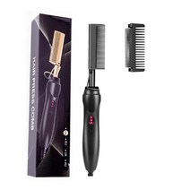 고데기 판고데기 미니고데기 휴대용고데기 볼륨고데기 봉고데기 매직기 다기능 핫 빗 헤어 스트레이트너 가발 화상 방지 가열 컬링 스트레이트닝 도구 습식 건식, [03] UK, [01] Black