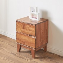 노하우 코미 고무나무원목 2단 협탁, 네추럴(우손잡이)