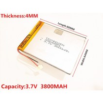 태블릿배터리 태블릿파워 리터 에너지 배터리 406488 3.7V 3800MAH 406689 406590 리튬 이온 태블릿 pc 7 8, 한개옵션0