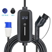 가정용 전기차 충전기 32a 단상 7.2kw iec 62196 type2 조정 가능한 전기 자동차 ev 자동차 cee 플러그가있는 5m ev 충전 케이블, gbt 32a 씨 블루