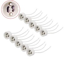 10 개/몫 세라믹 GU10 램프 홀더 기본 커넥터 소켓 할로겐 전구에 대 한 adaptador 실리콘 리드 LED CFL 와, 01 GU10