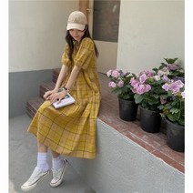 FANSYLI 중학생여여름한국판원피스소녀 스위트귀여운학생치마1413호 5F