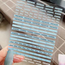 할머니 향수 큰 브랜드 로고 작은 향기 바람 매니큐어 스티커 큰 브랜드 ins 바람 브론징 금색과 은색 흑백, 한개옵션1, DH451