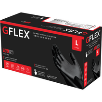 지플렉스 두꺼운 니트릴장갑 블랙 100매입, 대(L), 1개