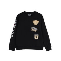 스포츠베어 남여공용 블랙 와펜 맨투맨 Long sleeve 일상룩 외출룩 배드민턴 긴팔상의