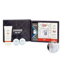 오렌지프로 골프선물세트 4단 타이틀리스트3구-02 + 맨도롱제주선블럭 50ml + 자외선차단얼굴가리개 + 쇼핑백