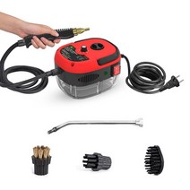 스팀 고압 청소기 차량용 세차기 산업용 업소용 세척기 핸디 분사기 2500w 휴대용 핸드 헬드 주방 자동차 용 브러시 헤드가있는 고온 가압, 빨간색, 영국, 03 빨간_03 UK