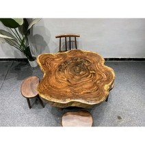 우드슬랩 물결테이블 카페 업소용 레스토랑 대형 테이블 원목식탁 식탁1000 야외북유럽, 특가! T우금목 대판 123*115*10 두께