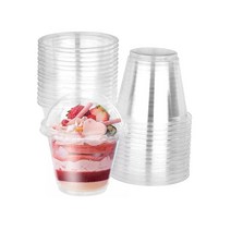 맘앤팩 일회용 과일컵 용기 100개 평 돔뚜껑, 24온스, 평뚜껑, 50개, 50개