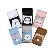 채아트 가죽공예 동물 크로스백, 블랙, 1개