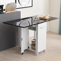 [위퍼니즈] 접이식식탁 테이블 하이그로시 600 (스툴 미포함), 블랙