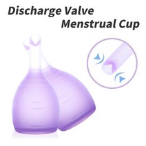 생리컵 생리컵추천 위생생리컵 생리 컵 실리콘 생리 컵 레이디 방전 밸브 생리 컵 여성 위생 copa 생리 여성 기간 컵, 2pcs-1colthbag-퍼플, L 사이즈