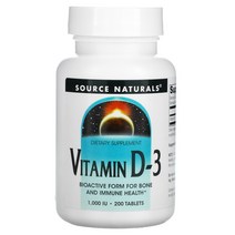 소스 내츄럴 비타민 D-3 1 000IU 200정 / 슈퍼푸드 부모님 선물 직장인 Source Naturals Vitamin D-3 1 000 IU 200 Tablets
