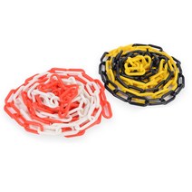 플라스틱 사슬 체인 이탈방지 바리케이트 주차장 휀스, 화이트 - 레드