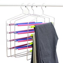 [딜] 논슬립 바지걸이 4종 기획, 03_개폐형 논슬립 바지걸이 4단 : 와인