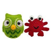 2pcs 초급 크로 셰 뜨개질 키트 바느질 크로 셰 뜨개질 공예 완료 크로 셰 뜨개질 키트 번들 원사 후크 액세서리, 설명한대로, 폴리에스테르, 부엉이 게
