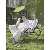 흔들의자 안락의자 레저 소파 발코니 소파 의자 홈 거실 야외 흔들 의자, (오렌지)롤링 흔들의자