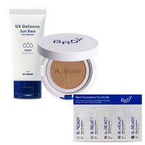 [경기점] 비레디 마그네틱 피팅 쿠션 15g 옵션 + 유브이 디펜스 선 베이스 프레쉬 50ml, 01 스톤 (매우 밝은 피부)