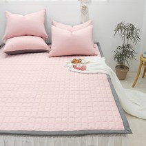 이즈베딩 퓨어 고밀도 마이크로 모달 알러지케어 미끄럼방지 고정밴딩 누빔 사계절 침대패드 (SS/Q), 핑크