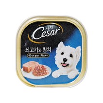 시저 반려견 주식캔, 소+참치, 100g, 7개