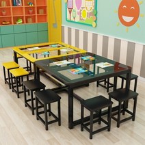 미술학원책상 미술탁자 낮은 대형 미술실습, 필렛 100 X 100 X 74 + 의자 2개