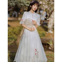 UNBAISER 개화기의상 레이스 공주풍 차이나카라 셀프웨딩 여름 플라워 예복 2부 빅사이즈 프롬퓨리티