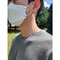 노블린 써지컬 서지컬 스틸 남자 남성 팔각 체인 마스크 스트랩 고리 걸이