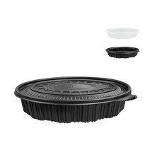 행복물류 밀폐용기 배달용기 찜용기 SD-타원찜용기(대) 100set, 백색