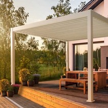 조립식 테라스 파고라 옥상 야외 정자 pergola 캐노피 현대적인 스타일 방수 맞춤형 자동 정원 pergola, 한개옵션0