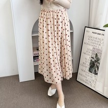 도트 봄 데일리 치마 밴딩 여자 패턴 러블리 스커트 간절기 포인트 여성 가을 쉬폰 하의 패션 땡땡이 여름