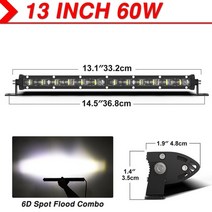 2종소형 바이크 4발이 ATV 네발 농업용 산악오토바이 레저 3륜바이크 naoevo 4x4 off road led 라이트 바 슈퍼 슬림 120w 12v 24v 7 12 inch, 6d-13in-w