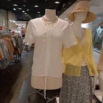 파파야 [파파야]브이넥 가슴끈 셔링 반팔 블라우스 PNLRB