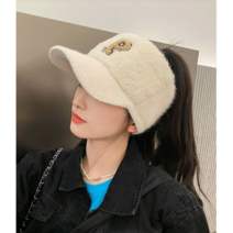 뽀글이선캡모자