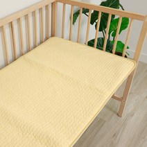 바미블랑 어린이집 줄누비 양면 낮잠패드 쿨매트 신생아 아기 유아용 순면 에어메쉬, 옐로우