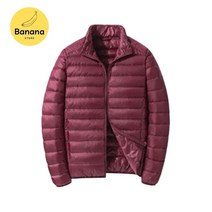 Banana Store UNIQLO STYLE 울트라 라이트 숏 다운 재킷 남성용 경량 롱 슬리브 풀 지퍼 퍼퍼 자켓 S-6XL