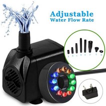 수중모터펌프 워터 지하수 자동 15W 12 LED 조명과 매우 조용한 잠수정 펌프 수족관 물 분수 필터 물고기 탱크 연못 D30, AU plug