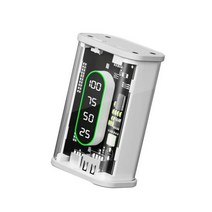 DIY 쉘 2*21700 배터리 홀더 보조베터리 케이스 공간 상빠른 충전 USB 유형 C 휴대 전화 충전기 10000mAh, WHITE