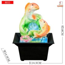 행운의 미니분수대 물레방아 인공폭포 물소리 실내정원만들기 가정용 사무실오픈선물 가습기, 8번 14.5x14.5x18cm