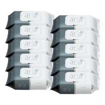 아리아 엠보싱 물티슈 캡형 72매 x10팩, 본상품선택